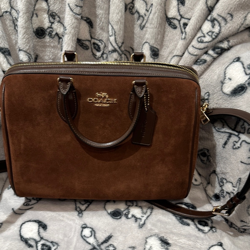 Coach Brown Suede Shoulder Bag
